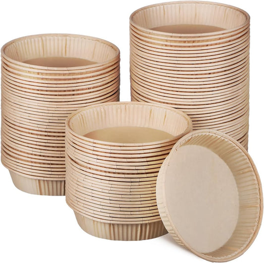 UPKOCH 100 Pcs Baking Tart Pans, 4 Inch Round Disposable Paper Mini Pie Tins, Oven and Microwave Safe, Ideal for Air Frier Quiche and Desserts