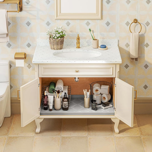 SIKADEER 28" x 19" Under Sink Mat Waterproof, Silicone Mat Kitchen Drawer Shelf and Cabinet Liner, Sink Protector for Kitchen Organizers and Storage, Boot Tray Pet Food Mats