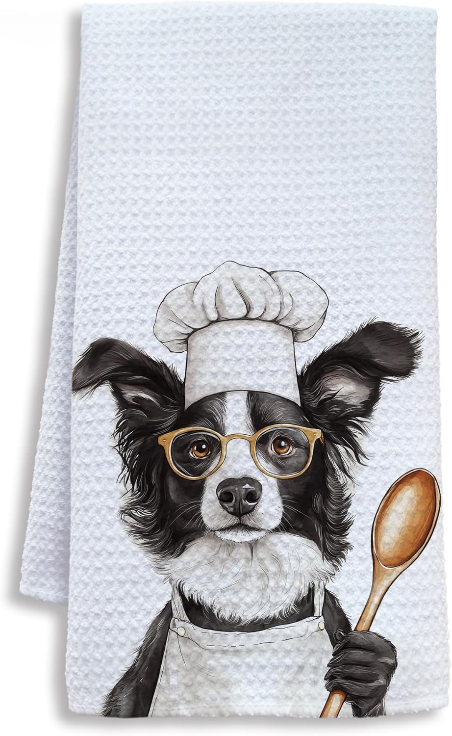 Funny Border Collie Dog Kitchen Towels, Border Collie Gifts for Women Dish Tea Towels for Kitchen, Dog Lovers Mom Dad Owner Gifts Decorative Hand Towels, 16x24 Inch