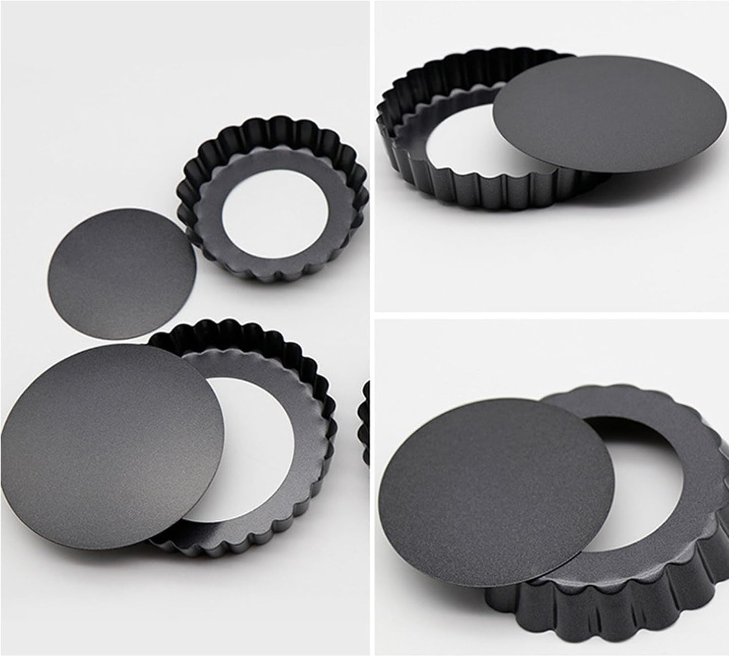 4 Inch Egg Tart Molds with Removable Bottom, 12 Packs Non-Stick Pan Carbon Steel Tart Molds, Muffin Cupcake Pudding Baking Cup Maker - for Pies, Chinese Egg Tart, Cakes