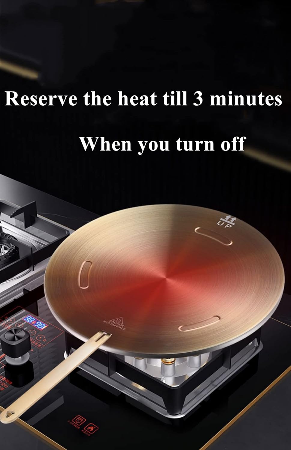 Induction Plate Adapter, Heat Diffuser for Gas Glass Stove Cooktop, Induction Converter Disk with Removable Handle, Simmer Heat Diffuser Plate for Cookware Accessories 6.3inch