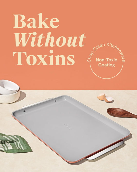 Caraway Non-Stick Ceramic Baking Sheet - Naturally Slick Ceramic Coating - Non-Toxic, PTFE & PFOA Free - Perfect for Baking, Roasting, and More - Large (18" x 13") - Perracotta
