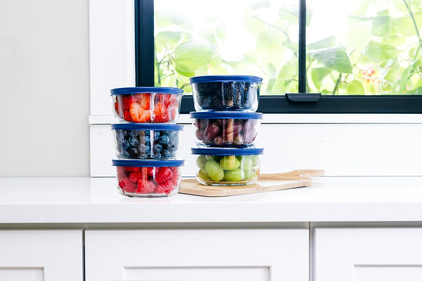 DURA LIVING 12-Piece Glass Food Storage Containers Set (6 Containers + 6 BPA-Free Lids) | 4-Cup, Leakproof | Microwave, Freezer, Oven & Dishwasher Safe | Ideal for Meal Prep & Pantry Organization