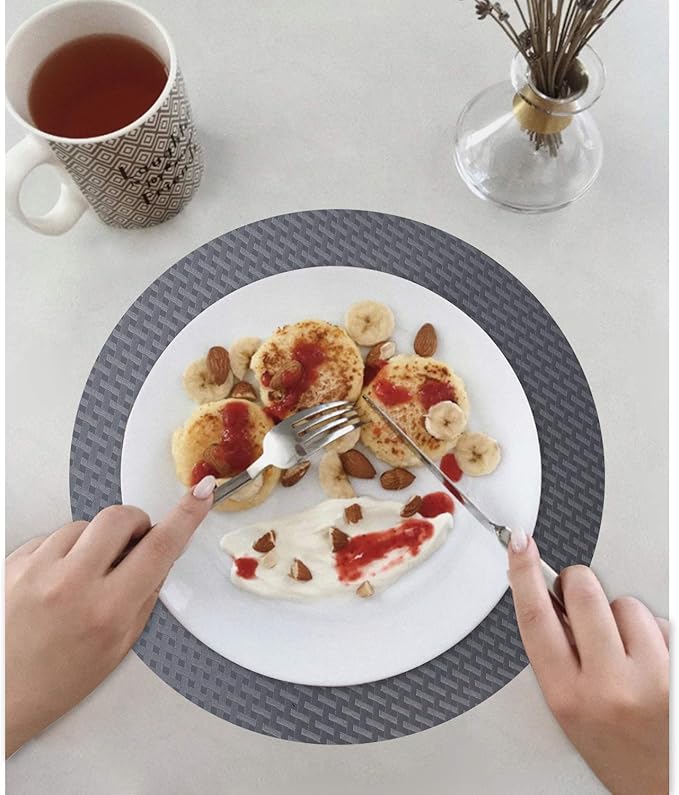 HooTown Shelf Liner Kitchen Cabinet Drawer Mats 17.5 Inch Wide x 196.8 Inch Long, Non Slip EVA Plastic Washable Oil Proof Pad for RV Drawer, Dish Plate Slippery Protection, Gray