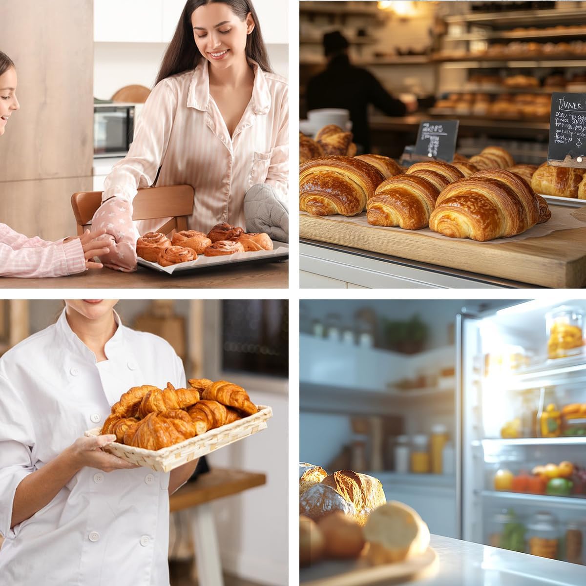 2pcs Reusable Bread Bags for Homemade, Organic Beeswax Cotton Bag with with Lining & Zipper, Sourdough Food Storage Bags, for Freezer-Friendly & Freshness Preservation