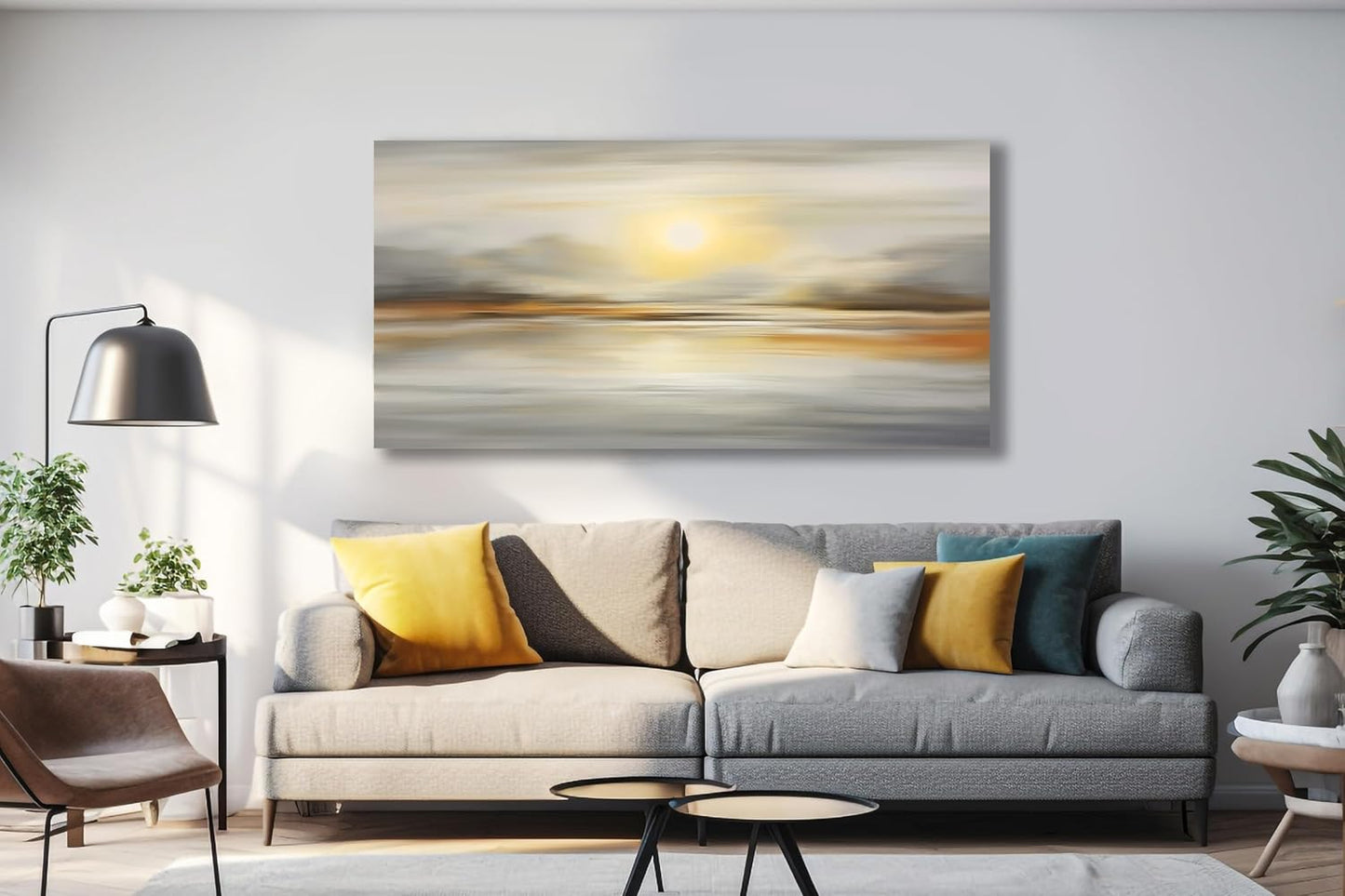 VHMING Abstract Wall Art Seascape Canvas Printing Abstract Art Wall Decor Artwork for Living Room Bedroom Dining Room Home Office Decor 24x48 inch