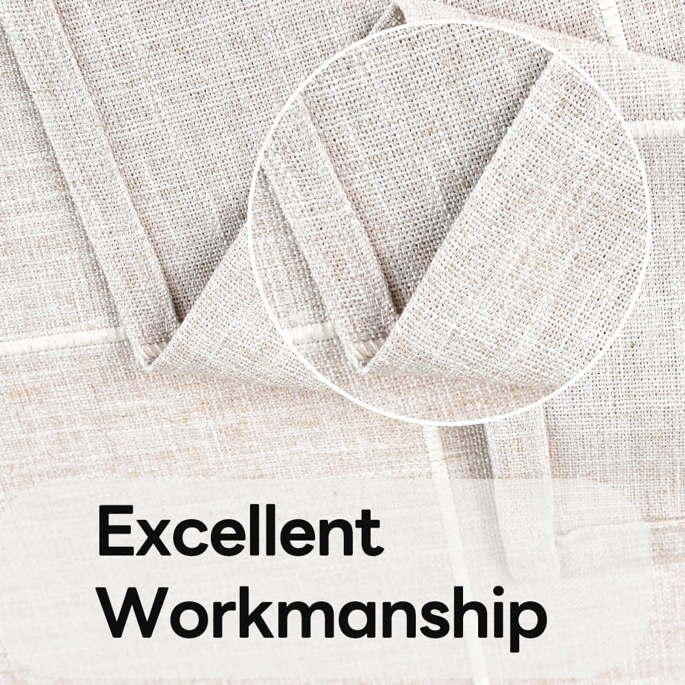 Heavy Duty Cotton Table Cloth for Rectangle Table Rectangular Farmhouse Vintage Tablecloth Washable Rustic Table Cover (Linen, 52''x70'')