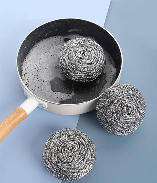6Pcs Steel Wool Scrubbers - Flexible Scrubber Pads for Cleaning Dishes, Pots, Pans, Grills and Sinks