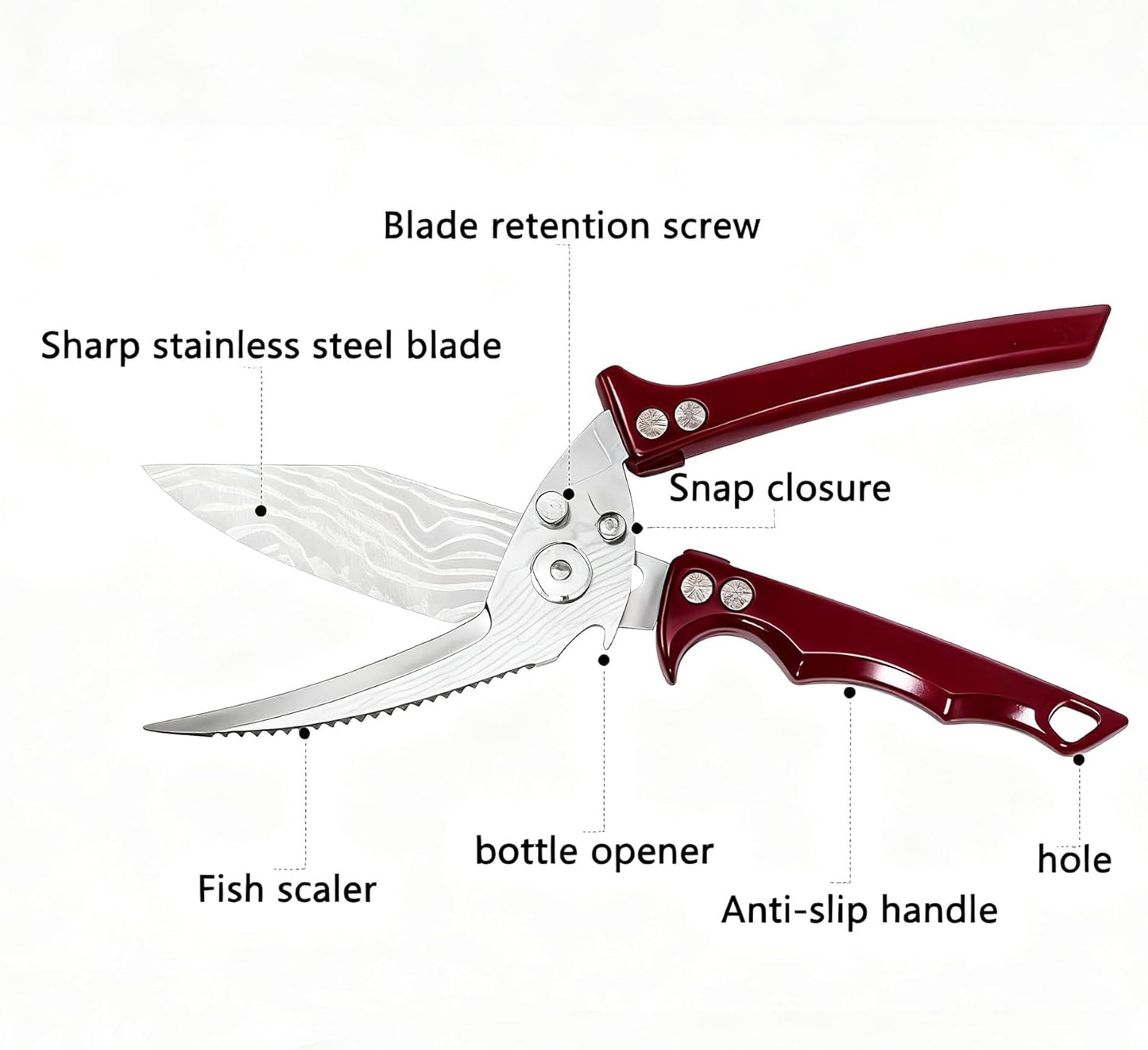 Heavy Duty Poultry Shears.Kitchen Scissors, 420J2 Stainless Steel Detachable Scissors – Ideal for Kitchen Poultry Prep : Thanksgiving Turkey, Chicken & Meat Cutting/wine