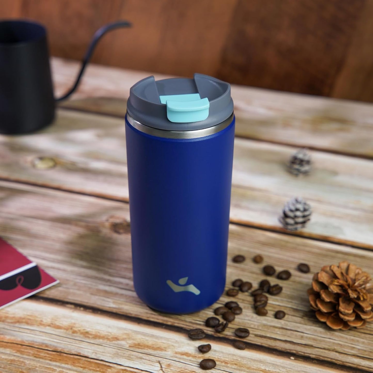 Tumbler with Lid, 16 oz Travel Coffee Mug Double Wall Vacuum Stainless Steel Thermal Metal Cup Insulated Water Bottle,Sapphire