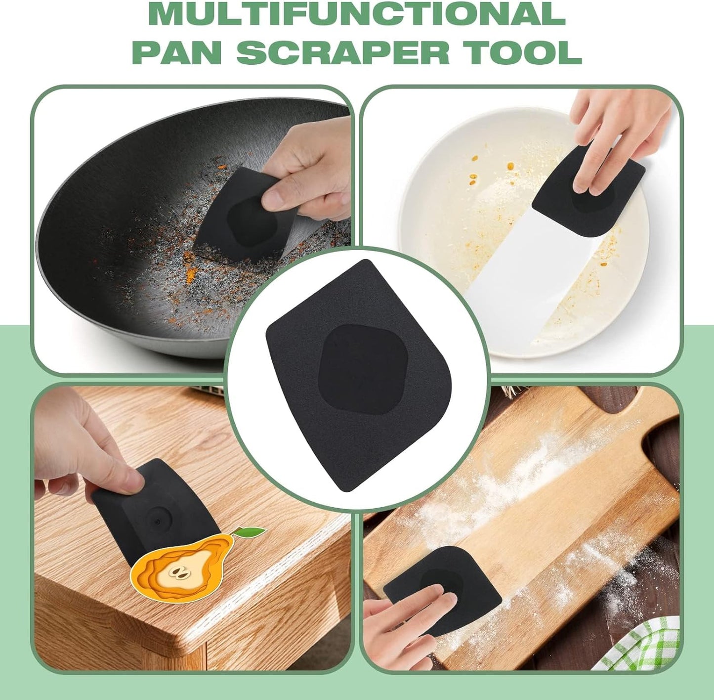 Cast Iron Scrubber | Dish Scrub Brush | 316 Cast Iron Cleaner Chainmail Scrubber for Pan Skillet Cleaner - Dish Scouring Pad Dishwasher Safe Cleaning Kit, Black 03