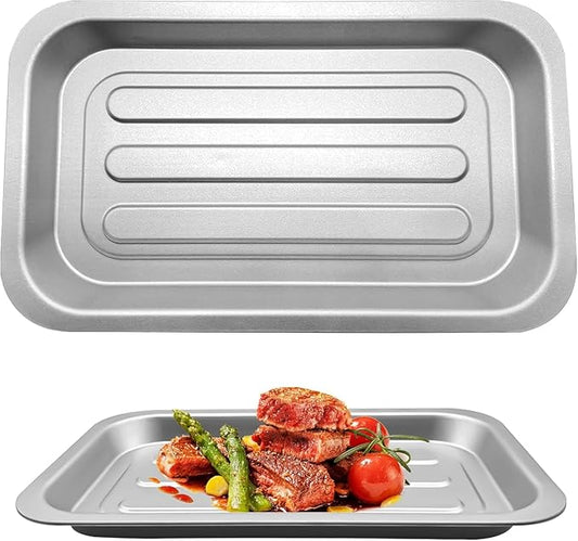 Air Fryer Grill Pan for Emeril Lagasse Dual Zone 360 Air Fryer Oven 25 QT Extra Large, 11.5''×6.7'' Steel Air Fryer Tray Accessories Grill Plate Crisper Plate Drip Pan Replacement Parts Rack