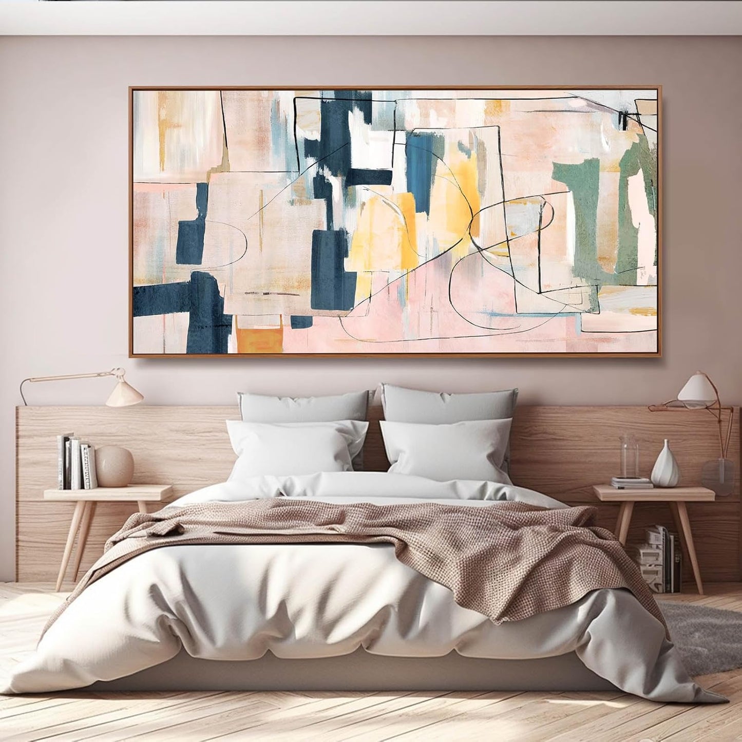 Abstract Wall Decor Modern Oversized Wall Art Black Line Wall Poster Printing 36"x70" Wall Decorations for Bedroom Office