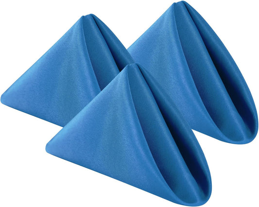 Bailarina Cloth Napkins Set of 120,17x17 inches Dinner Napkins Cloth Washable,Polyester Square Table Cloth Napkin Bulk with Hemmed Edges Ideal for Banquets, Parties and Weddings-Mediterranean Blue