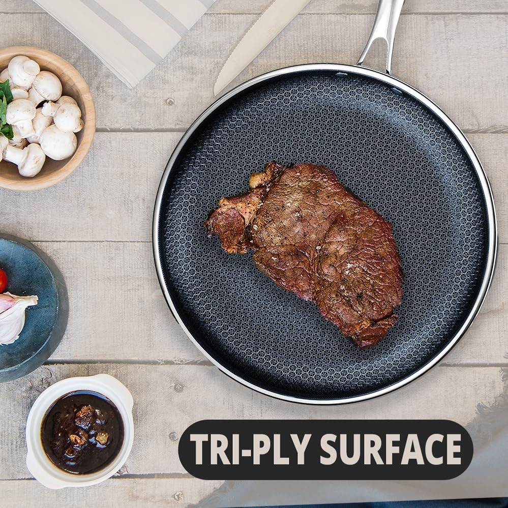 THE COOK'S COMPANY Non-Stick Frying Pan - Premium Skillet for Everyday Cooking, Nonstick Pan for Easy Cleanup, Durable Pan for Versatile Cooking Needs (Size: 9.5inch)