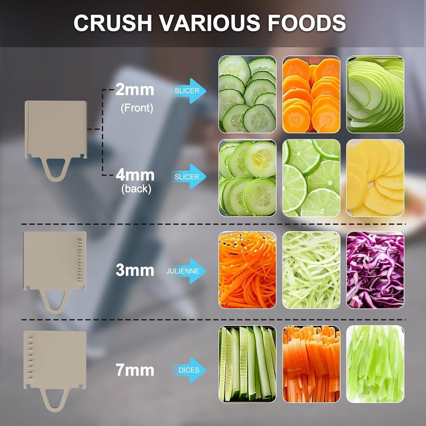 Mandoline Slicer for Kitchen, Mandoline Slicer Safe Multifunctional Dicer Adjustable Commercial Slicer Machine Stainless Steel Chopper