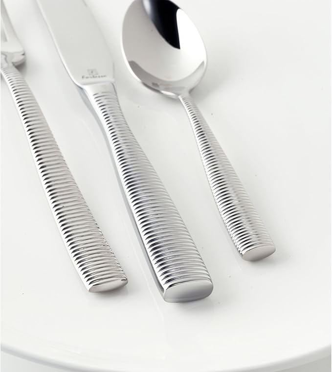 Fortessa Ringo 18/10 Polished Stainless Steel Flatware, 5 Piece Place Setting, Service for 1 -