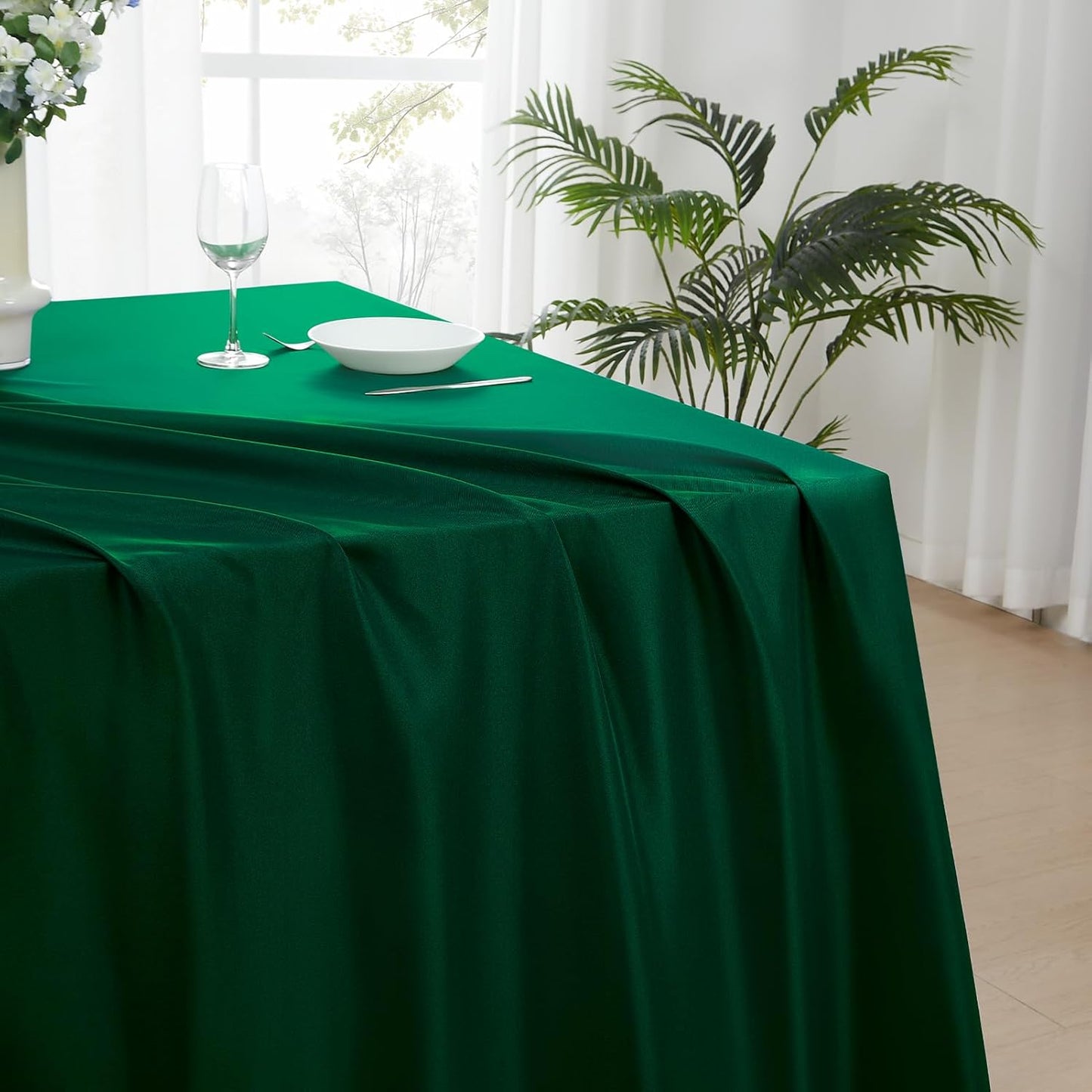 Rectangle Tablecloths 60x120 Inch 6 Pack Dark Green Tablecloth Washable Decorative Linen Polyester Table Cloths for Dining Table Banquets Buffet Parties and Wedding