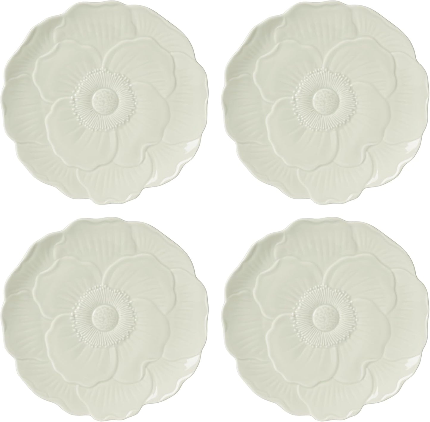 Lenox 897161 Butterfly Meadow Floral Accent Plates, Green, Set of 4
