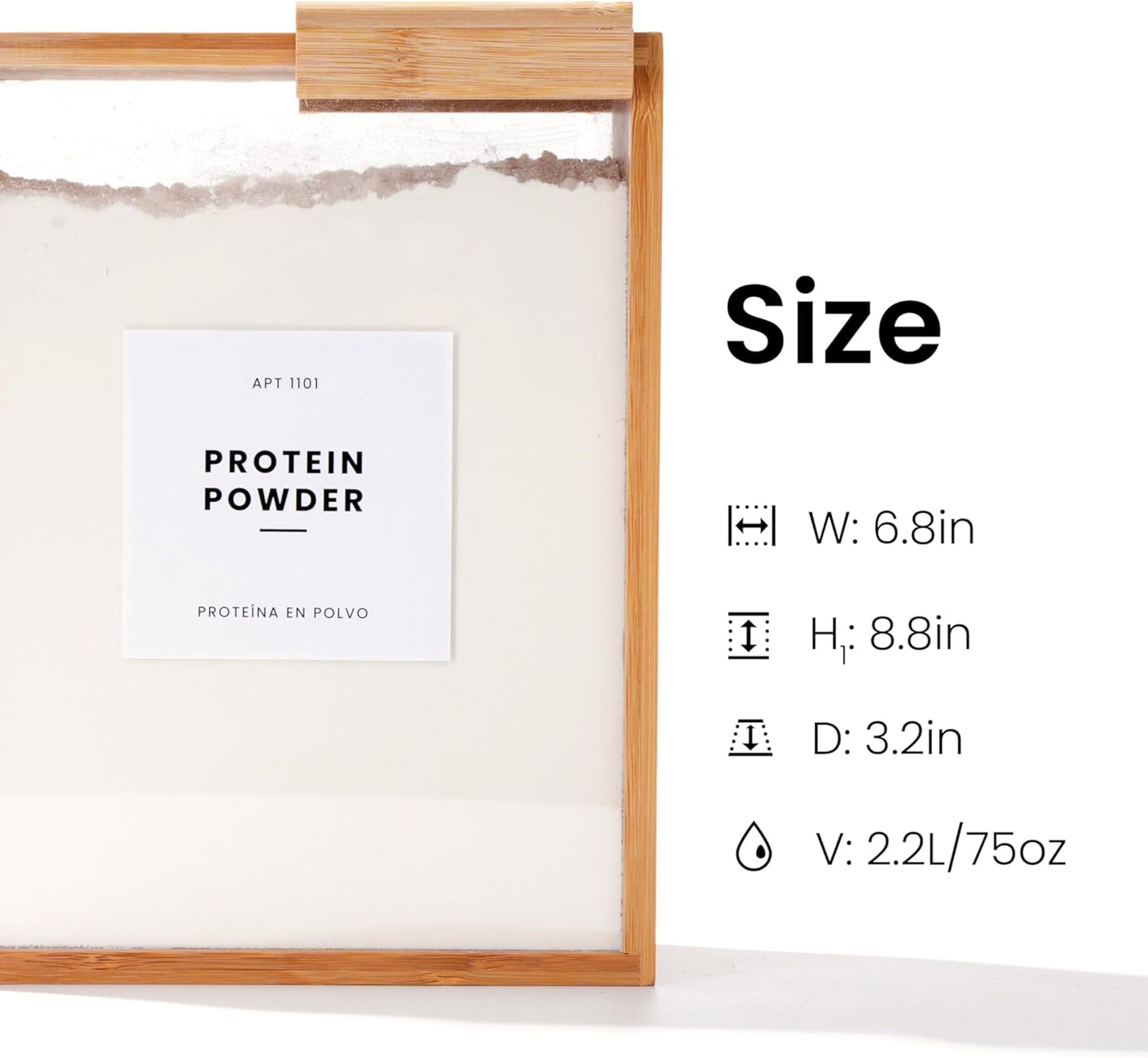 APT 1101 Food Dispenser 2L | Kitchen Organizers and Storage | Food Containers & Cereal Dispenser for Pantry Organization And Storage Container | Cereal, Rice, Flour, Snack (Glass, 2)