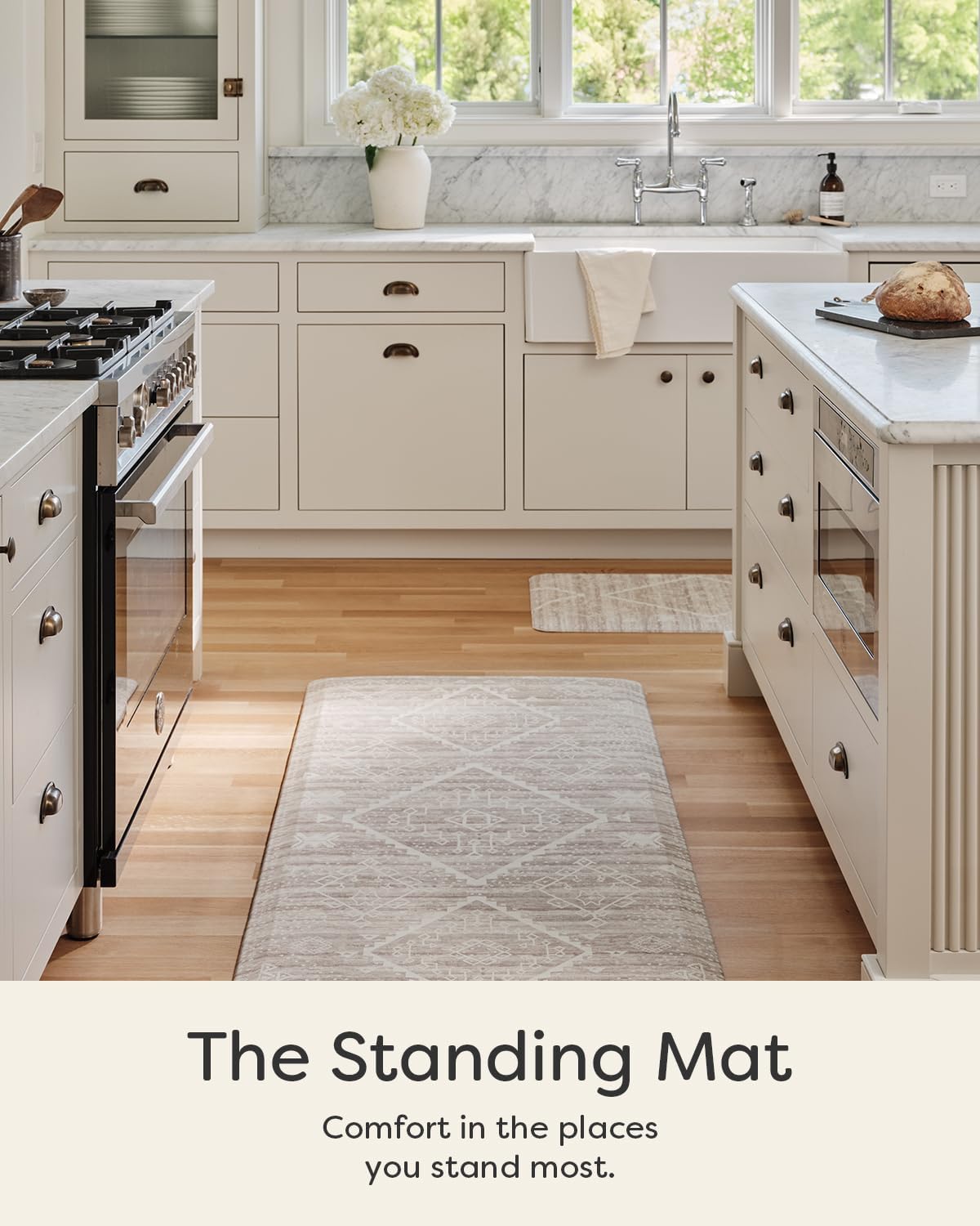 House of Noa Nama Standing Mat – Anti-Fatigue Cushioned Kitchen Mats for Floor | Ergonomic Bounce-Back Foam Kitchen Mats | Anti-Fatigue Mats for Kitchen & Standing | Ula Driftwood | 22"x54"