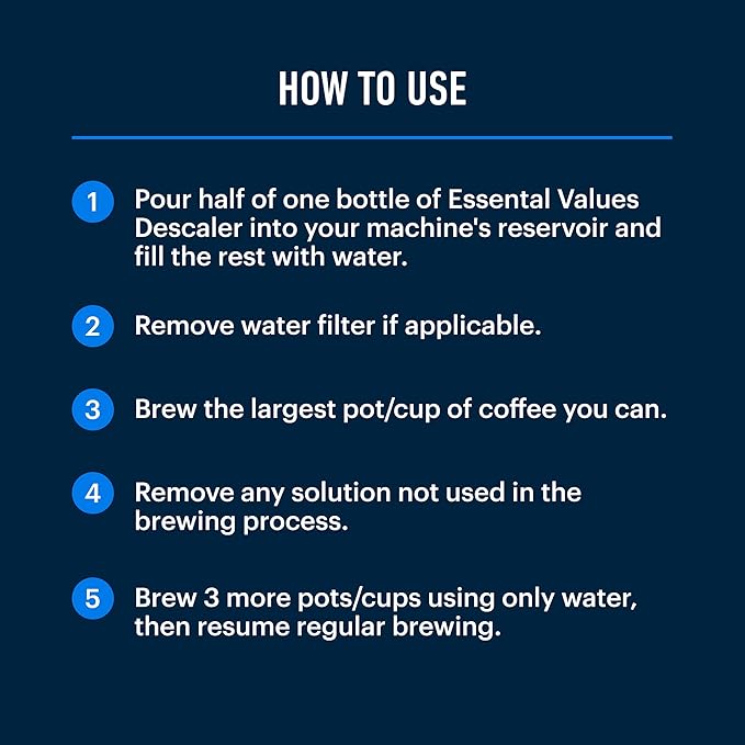 Essential Vales Descaling Solution (8 Uses) Coffee Machine Descaler Cleaner - Compatible with Breville Keurig Nespresso Delonghi - Liquid To Descale Coffee & Espresso Machines