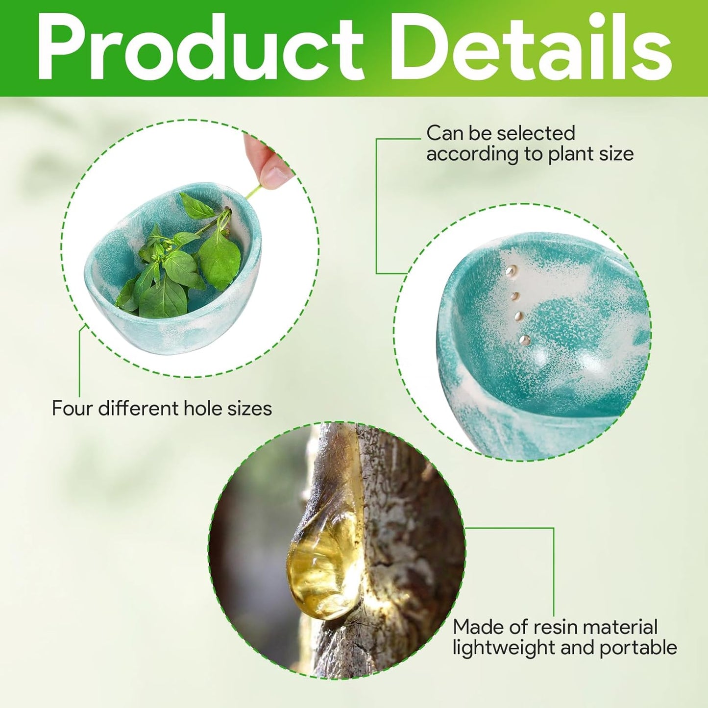 Herb Stripper, Herb Stripper Bowl, Small Ceramic Bowls, Handmade Different Round Hole Sizes Efficient Kitchen Tool for Separating Leaves and Stems,Salads & Cooking (Blue)