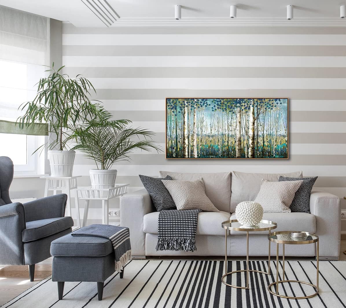 Nature Wall Art Forest Art Canvas Wall Decor Green Tree Canvas Print Artwork Decor for Living Room Landscape Pictures for Bedroom Home Office Decorations 20×40IN