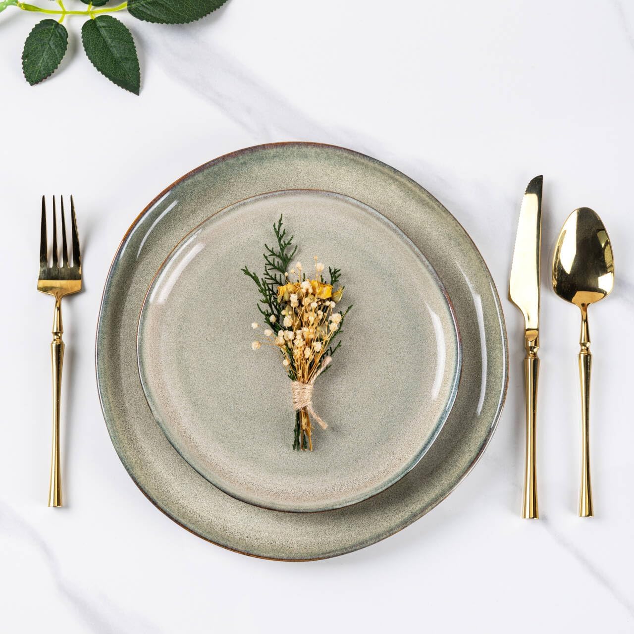 AmorArc Ceramic Dinnerware Sets,Handmade Reactive Glaze Stoneware Plates and Bowls Set,Highly Scratch Resistant | Dishwasher & Microwave Safe Dishes Set,Service for 6 (18pc)