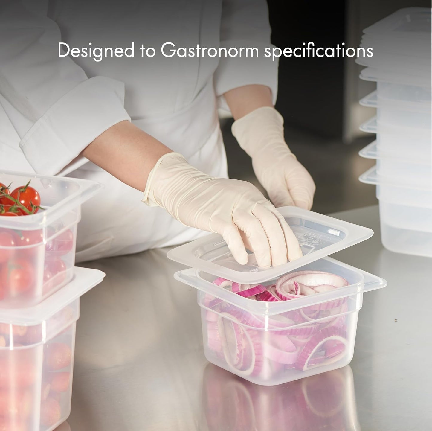 CURTA 6-Pack 1/6 Size 4" Deep Food Pan with Handled Lid – NSF Listed Commercial-Grade Translucent Polypropylene, Stackable Freezer-safe Storage for Restaurants, Catering & Buffets