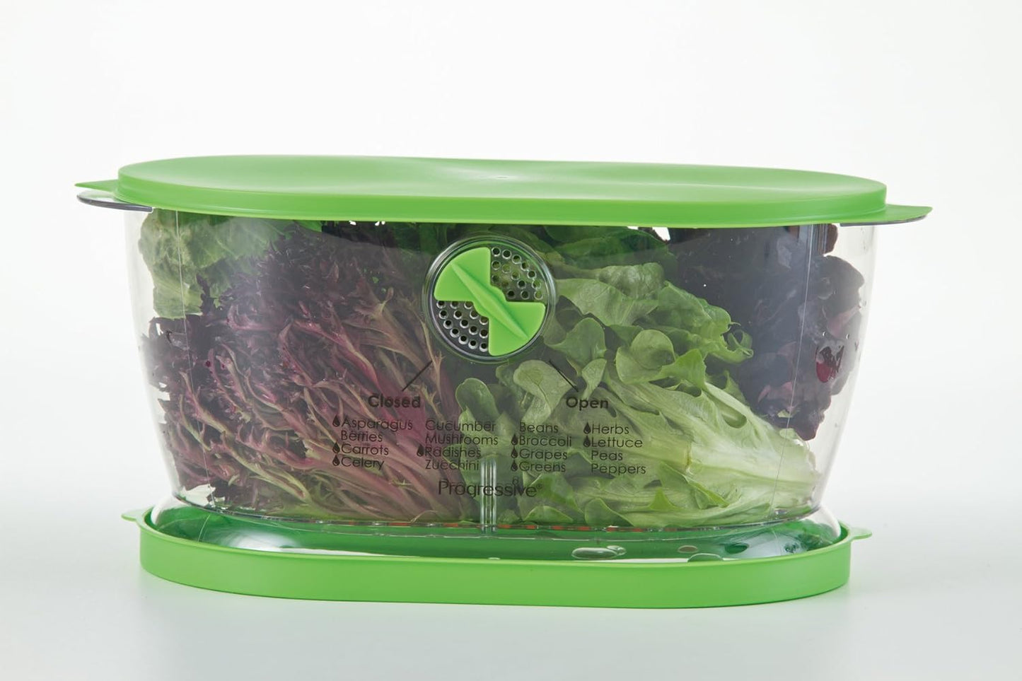 Prep Solutions by Progressive Lettuce Keeper Produce Storage Container, 4.7 Quarts, Green (LKS-06) (Pack of 3)