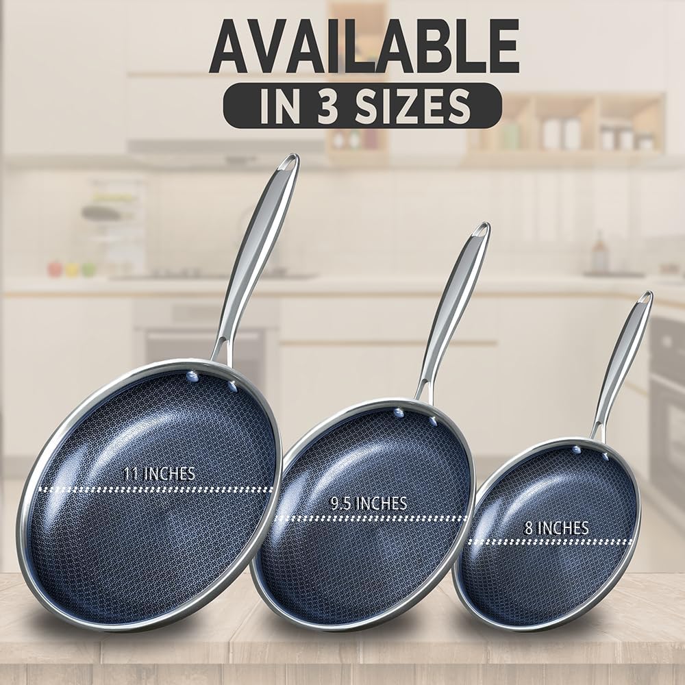 THE COOK'S COMPANY Non-Stick Frying Pan - Premium Skillet for Everyday Cooking, Nonstick Pan for Easy Cleanup, Durable Pan for Versatile Cooking Needs (Size: 8inch)