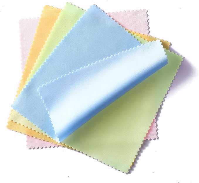 100pcs Microfiber Glasses Cleaning Cloth, 5.1" x 5.1" Lens Screen Cleaning Cloths, for Eyeglasses Laptops Phones Screen
