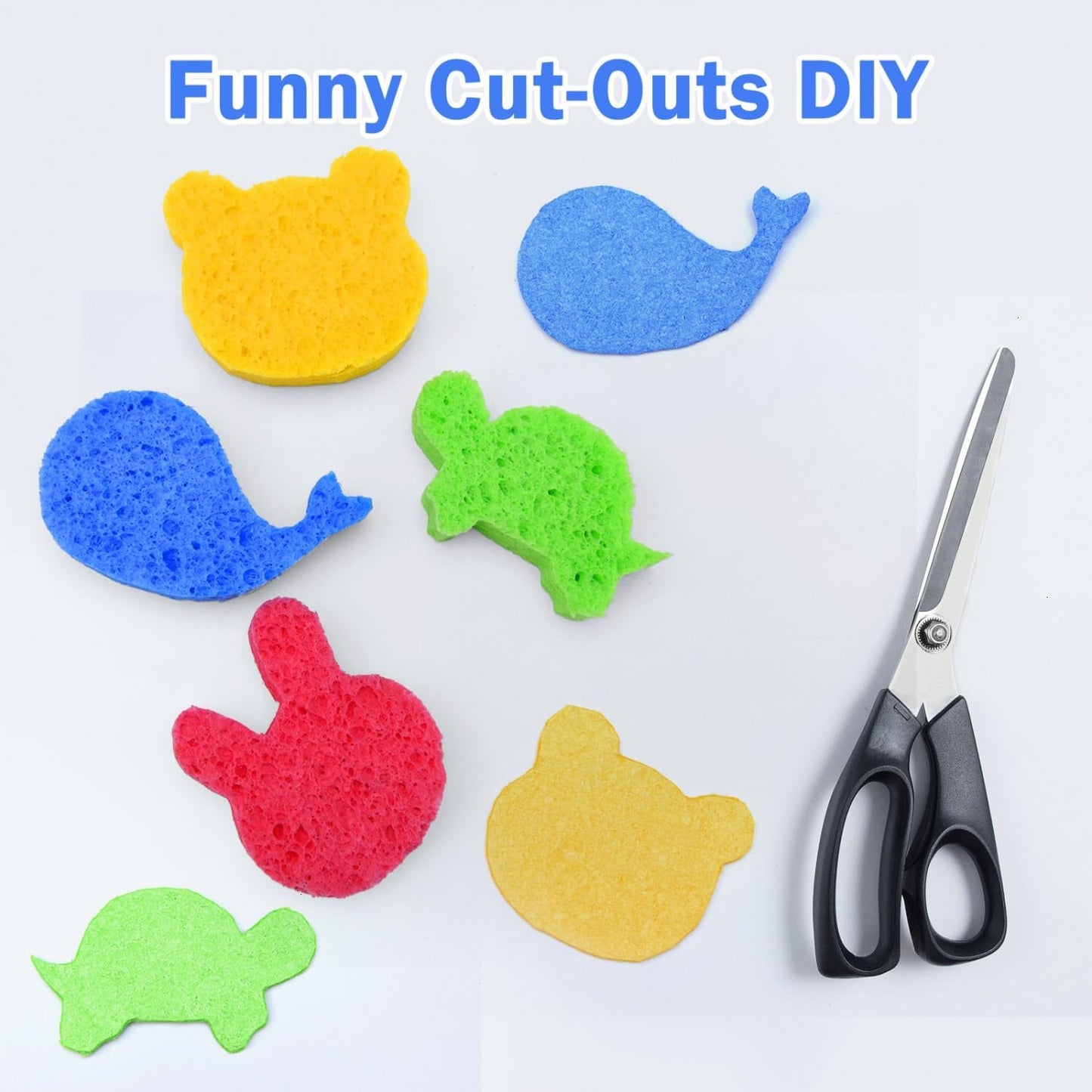 YoleShy 48 Pack Sponges Kitchen Natural Compressed Cellulose Sponges Durable Dish Sponge for Cleaning & DIY for Kids Reusable