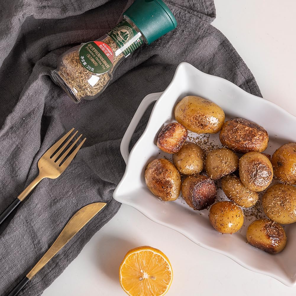 Sweejar Casserole Dishes for Oven, Ceramic Bakeware Set of 4, Rectangular Baking dish with Handles, Wave Edge Lasagna Pan Deep for Cooking, Cake, Dinner, Banquet and Daily Use (White)