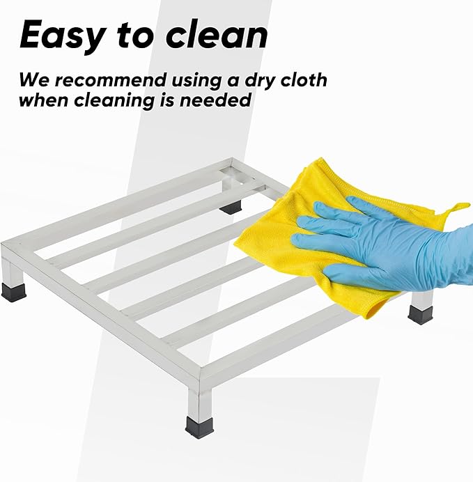 3 Packs Dunnage Rack 19.7x19.7x4 inch Stainless Steel Dunnage Racks Commercial Food Service Storage Rack for Restaurants Kitchen Warehouse Supermarket