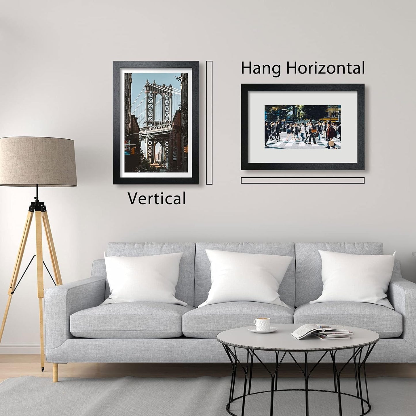 VCK Poster Frames 12x18 Black Set of 5,Solid Wood Picture Frames for Wall Mounting Hanging Art and Puzzle Frame