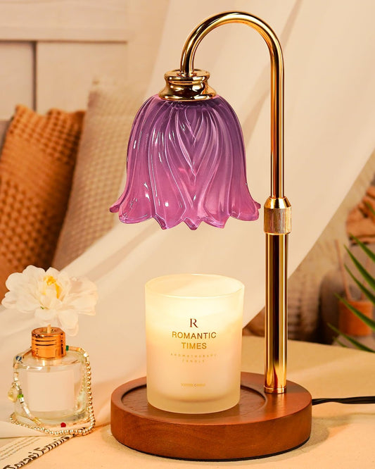 Candle Warmer Lamp, Gold Candle Lamp Warmer with Timer & Dimmer with 2 Bulbs, Christmas Gifts for Women Mom, House Warming Gifts New Home Bedroom Decor, Height Adjustable