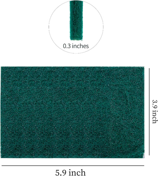 Heavy Duty Scour Pads Sponge Dish Scrubber Non-Scratch Green Reusable Household Scrub Pads for Kitchen and Dish Cleaning Tool (24Pcs)