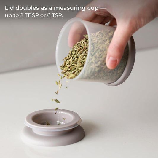 Under-Shelf Spice Rack with 3 Airtight Jars, Measuring Lids, Space-Saving Hanging Organizer for Salt, Sugar & Spices