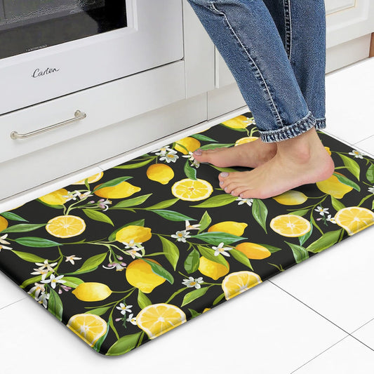 Kitchen Mats Lemon Kitchen mats for Floor Anti Fatigue Mats for Kitchen Floor Cushioned Non Slip Waterproof Standing Mat for Bedroom Office Sink Laundry