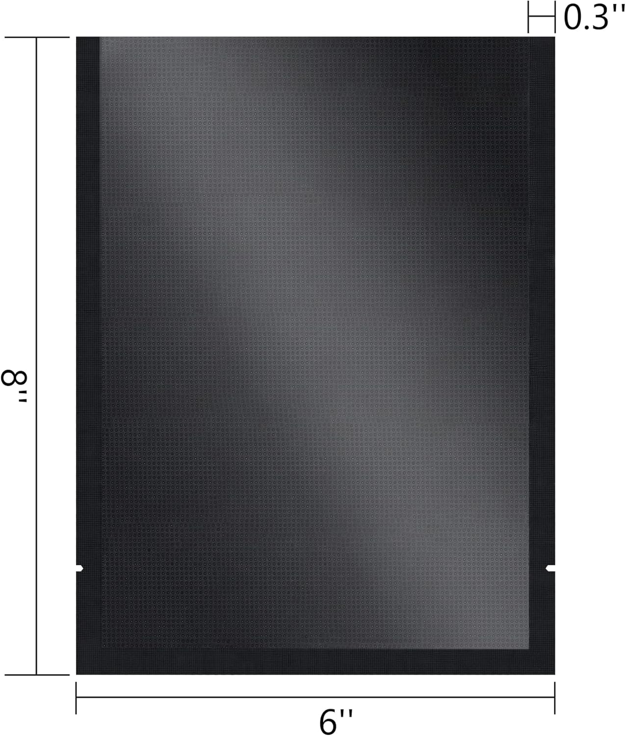 CANLENPK 6x8 Inch/15x20cm Vacuum Seal Bags Black Back and Clear Front,Food Storage Bag,Seal Meal Snack Fruit Nut,Boil Steam Heat Freeze,Commercial Grade Heavy Duty Sealable Bags (100PCS, Black Back)