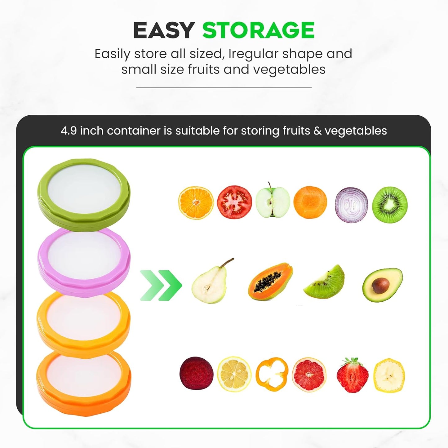 Avocado Saver and Onion Storage - Avocado Keeper Tomato Saver 4-Piece Set Silicone Food Storage Containers & Lemon Garlic Potatoes Saver - Reusable Fruit and Vegetable Storage Containers for Fridge