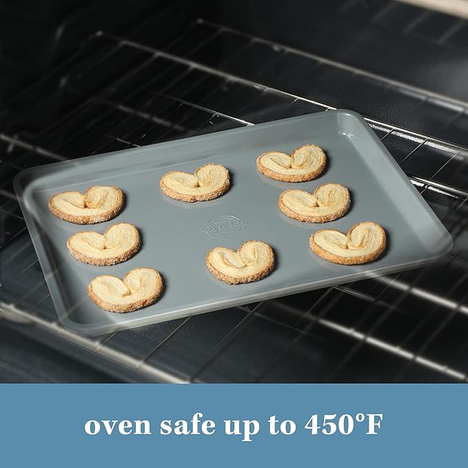Sur La Table Kitchen Essentials Bake Sale 15 X 10 Inch PFOA, PFAS, PTFE Free Nonstick Cookie/Baking Sheet - Linen White