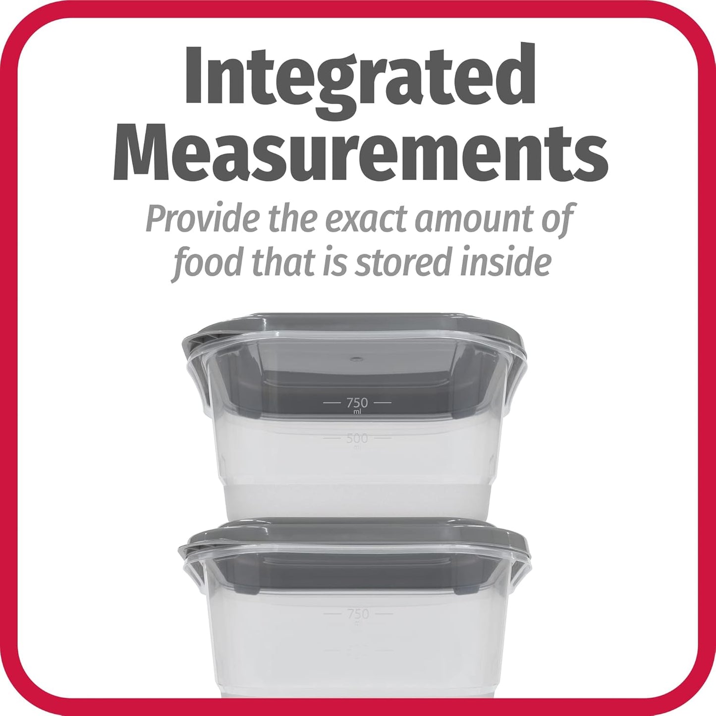 GoodCook EveryWare 34-Piece BPA-Free Plastic Food Storage Containers with Lids (Set of 17), Clear/Grey