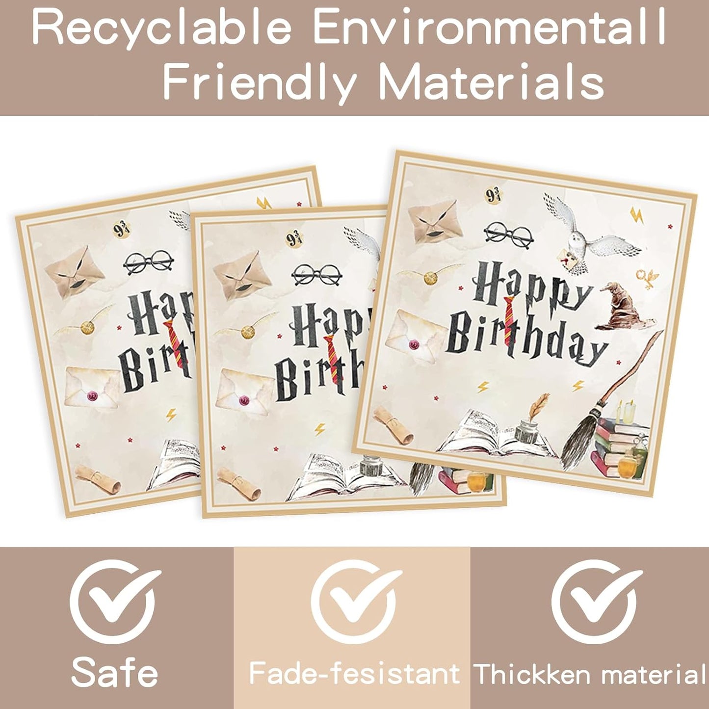 140PCS Birthday Party Paper Plates Napkins Paper Cups Dessert Plates Kids Boys Birthday Decorations Set for 20 Guests