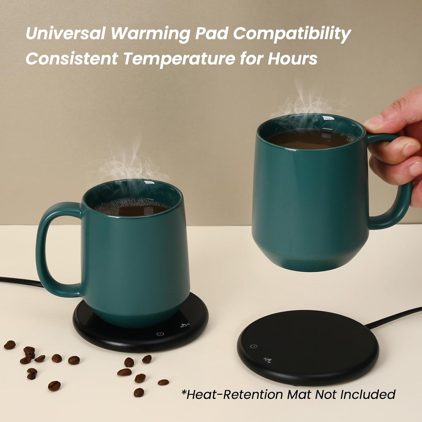 Miicol Ceramic Coffee Mug, 16 oz Large Coffee Cup, Tea Mug with Handle, Flat Bottom Mug for Men, Women, Office, Microwave and Dishwasher Safe, Multi-Color, Turquoise