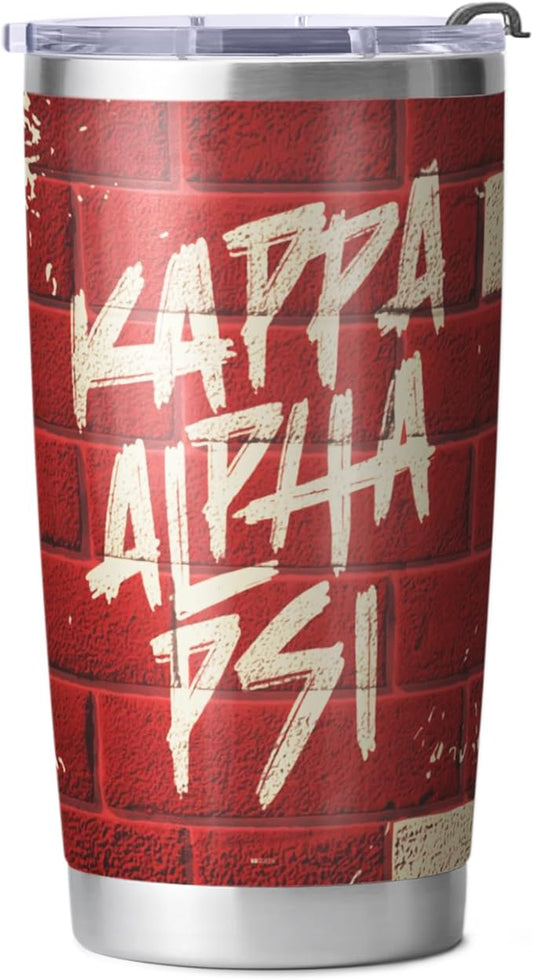 Kappa Alpha Psi Fraternity Paraphernalia - Official Vendor - 20 oz Stainless Steel Insulated Sublimation Tumbler - Blocks