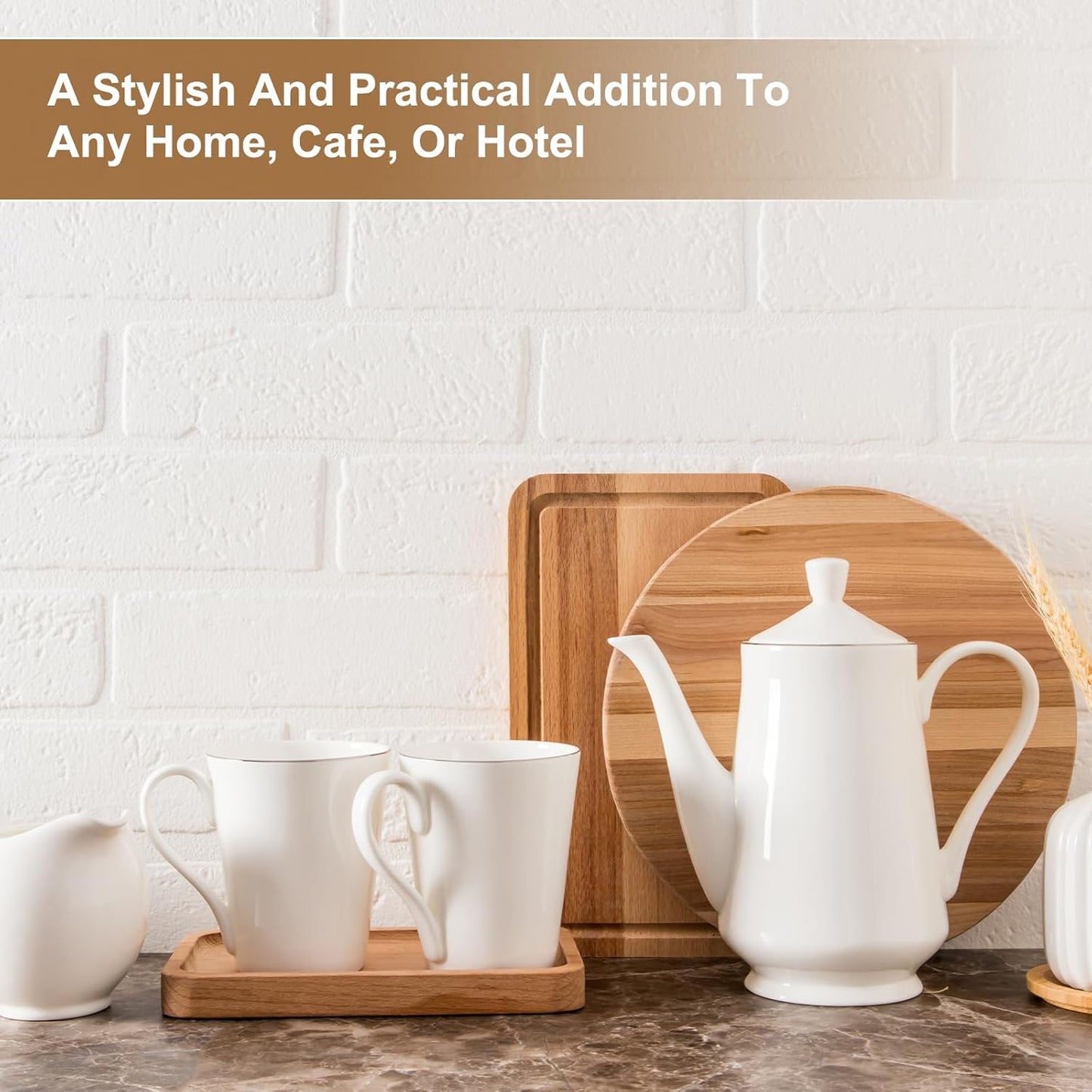 Wooden Serving Tray Square Wood Serving Tray Decorative Platter, 7.1x7.1 Inch Fit for Home Decor Kitchen Coffee Table Candle Holder, (Brown)