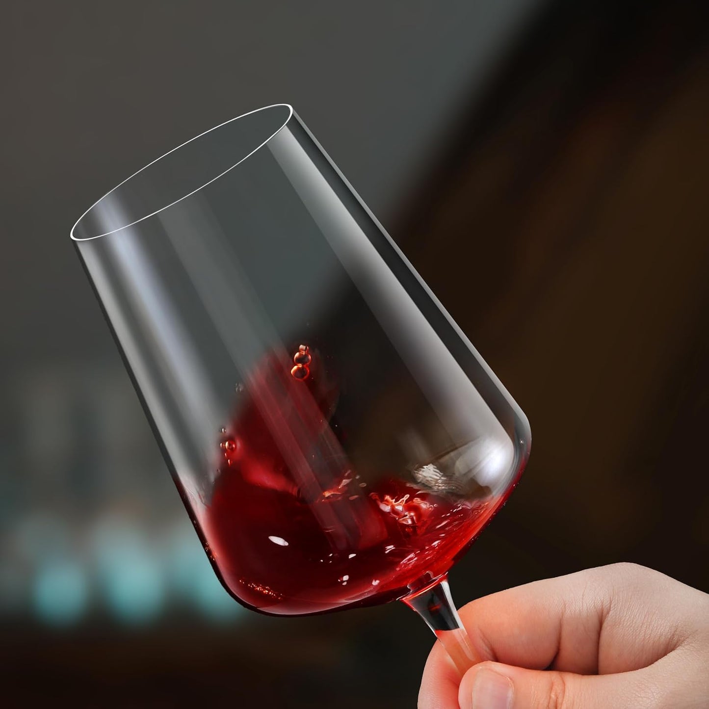 Red Wine Glasses Set of 4, Hand Blown Stemmed Wine Glass 18oz, Premium Crystal White Wine Glasses for Christmas, Birthday, Wedding Gift